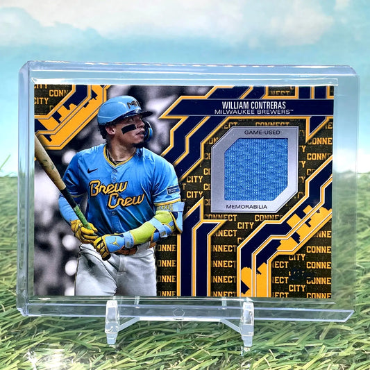William Contreras baseball card with game-used memorabilia from Topps Baseball Series 2