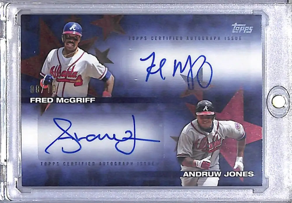 Fred McGriff and Andruw Jones autographed baseball card from 2025 Topps Baseball Stars
