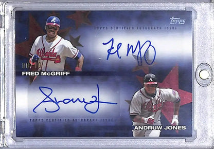 Fred McGriff and Andruw Jones autographed baseball card from 2025 Topps Baseball Stars