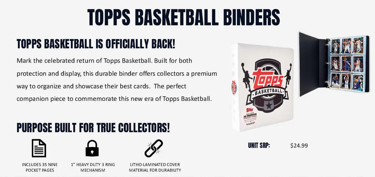 2025 Topps Basketball Flagship Binder | Columbia Sports Cards - Sports Card Hobby Boxes