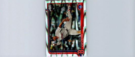 Baseball trading card of Rafael Devers Raywave Refractors from 2025 Topps Chrome