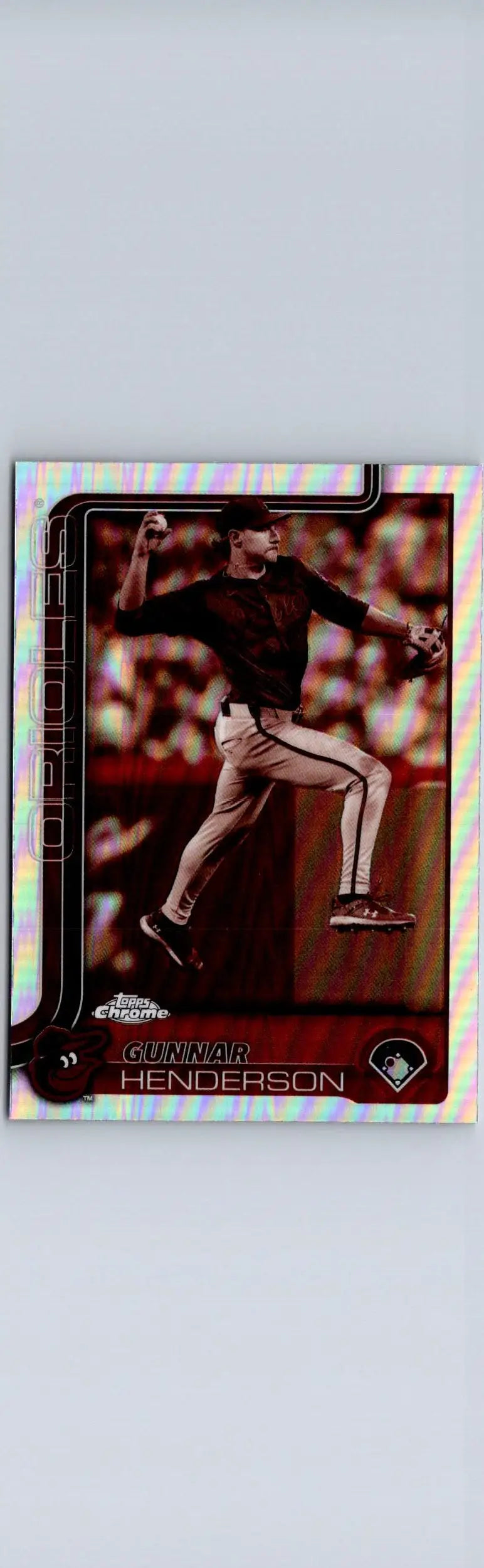 Rickey Henderson baseball trading card from 2025 Topps Chrome Gunnar Henderson Sepia Refractors
