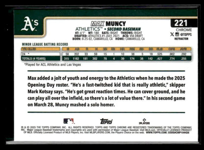 2025 Topps Chrome #221 Max Muncy Refractors - Trading Cards