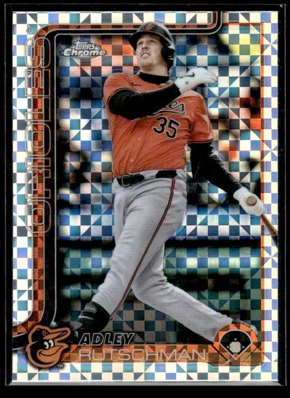 2023 Topps Chrome Adley Rutschman Baltimore Orioles checkered refractor baseball card