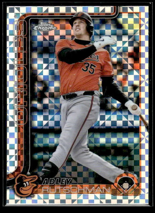 2023 Topps Chrome Adley Rutschman Baltimore Orioles checkered refractor baseball card