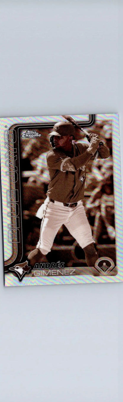 Baseball trading card of Andrés Giménez in 2025 Topps Chrome Sepia Refractors