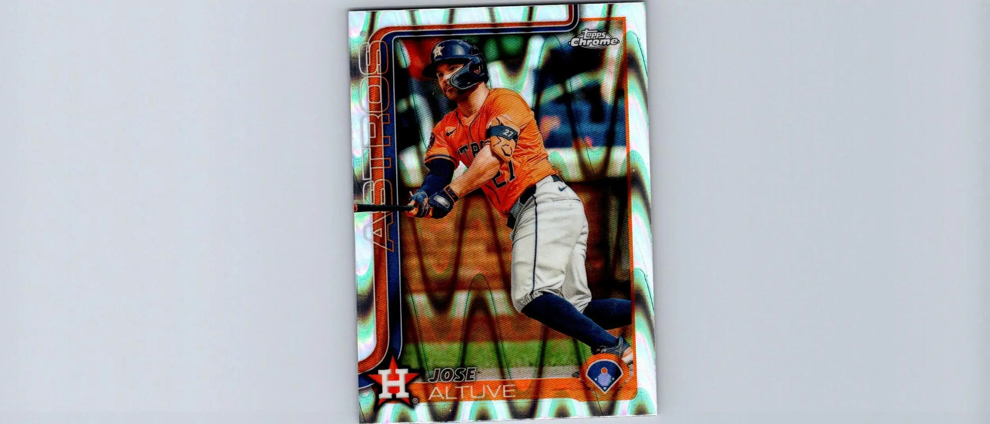Jose Altuve baseball card featuring 2025 Topps Chrome Raywave Refractors