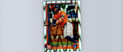 Jose Altuve baseball card featuring 2025 Topps Chrome Raywave Refractors
