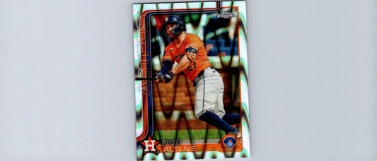 Jose Altuve baseball card featuring 2025 Topps Chrome Raywave Refractors