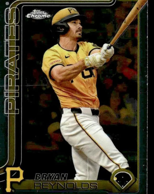 Bryan Reynolds baseball trading card from 2025 Topps Chrome featuring Pittsburgh Pirates