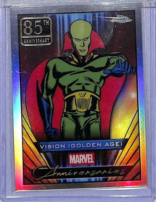 Marvel Vision Golden Age anniversary card from Topps Chrome Anniversaries series in NM-MT condition