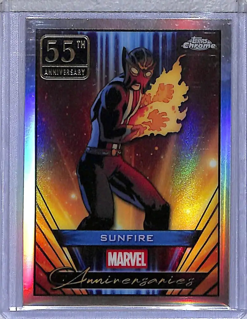 Sunfire Marvel trading card from 2025 Topps Chrome Anniversaries collection