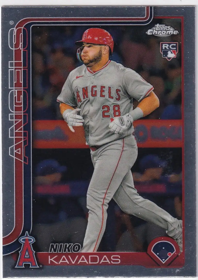 2025 Topps Chrome Baseball Niko Kavadas Los Angeles Angels rookie card