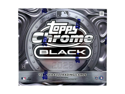 2025 Topps Chrome Black Baseball Hobby Box with Red Refractor and Trim Refractor cards