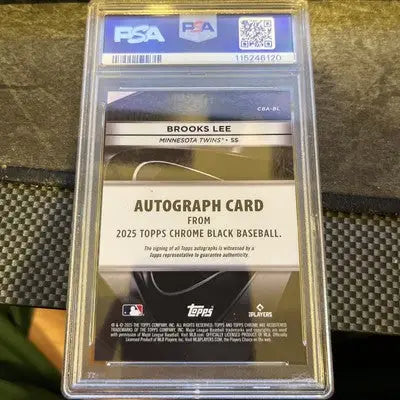 Graded Brooks Lee 2025 Topps Chrome Black Baseball trading card PSA 9 /99