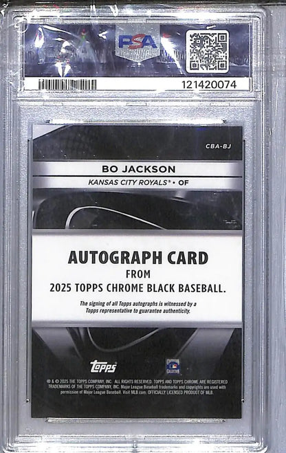 2025 Topps Chrome Black #CBA-BJ Bo Jackson PSA 9 MINT Auto Kansas City Royals