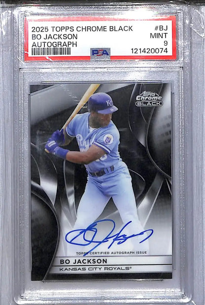 2025 Topps Chrome Black #CBA-BJ Bo Jackson PSA 9 MINT Auto Kansas City Royals