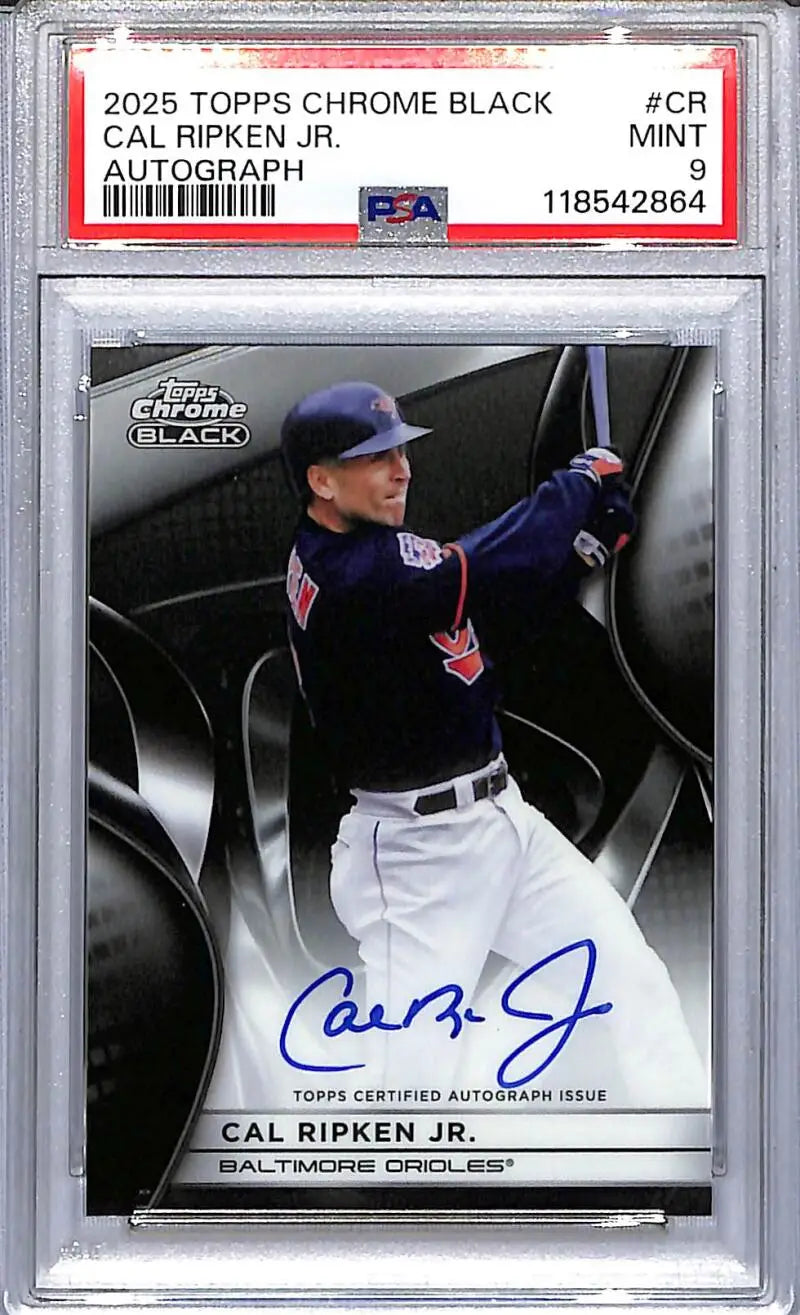 Cal Ripken Jr. Topps Chrome Black autographed baseball card 2025 Topps Chrome Black