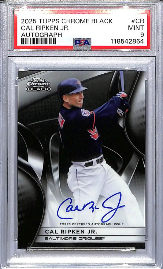 Cal Ripken Jr. Topps Chrome Black autographed baseball card 2025 Topps Chrome Black