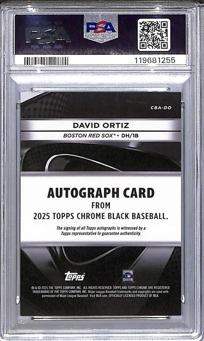 Graded 2025 Topps Chrome Black David Ortiz autographed card Red Sox PSA 9 MINT