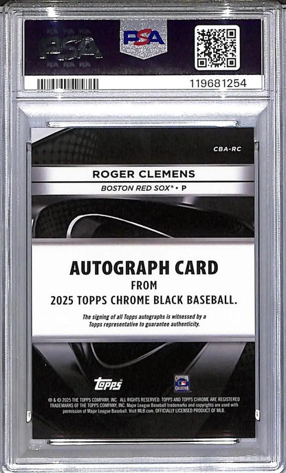 2025 Topps Chrome Black #CBA-RC Roger Clemens PSA 10 GEM MINT Auto Boston Red Sox