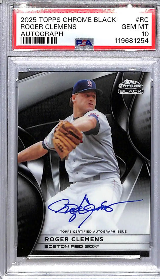2025 Topps Chrome Black #CBA-RC Roger Clemens PSA 10 GEM MINT Auto Boston Red Sox