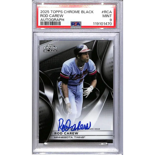 2025 Topps Chrome Black #CBA-RCA Rod Carew PSA 9 MINT Auto Minnesota Twins