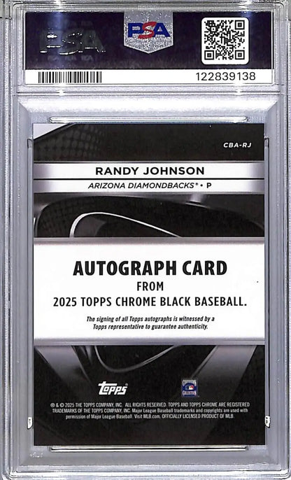 2025 Topps Chrome Black #CBA-RJ Randy Johnson PSA 10 GEM MINT Auto Arizona Diamondbacks - Trading Card