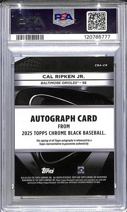 Cal Ripken Jr. Topps Chrome Black Gold autographed card 2025 PSA 9 Mint Baltimore Orioles