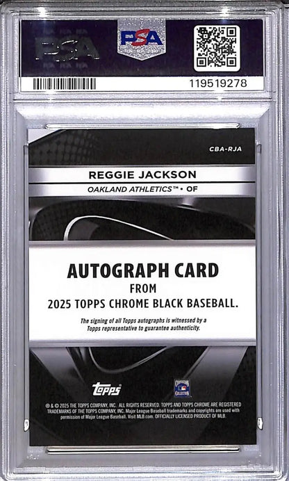 2025 Topps Chrome Black Gold Mini Diamond #CBA-RJA Reggie Jackson PSA 9 MINT Auto 9/50 Oakland Athletics