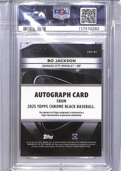 2025 Topps Chrome Black Green #CBA-BJ Bo Jackson PSA 9 MINT Auto 54/99 Kansas City Royals