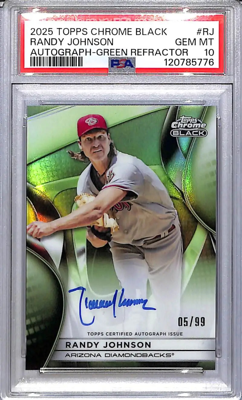 2025 Topps Chrome Black Green Randy Johnson Autograph Card PSA 10 GEM MINT