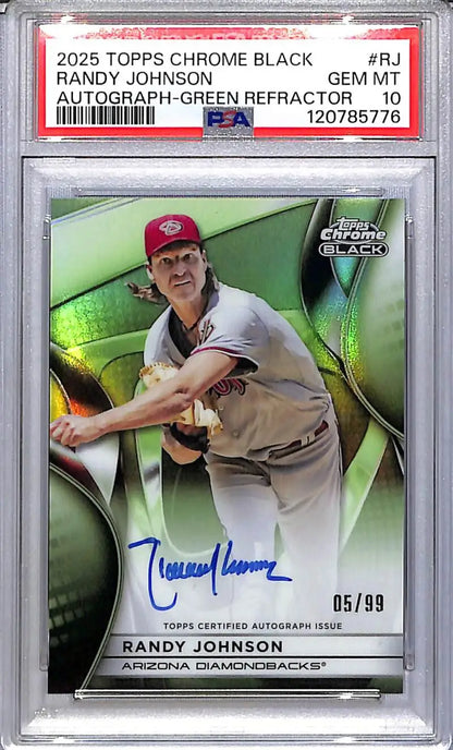 2025 Topps Chrome Black Green Randy Johnson Autograph Card PSA 10 GEM MINT