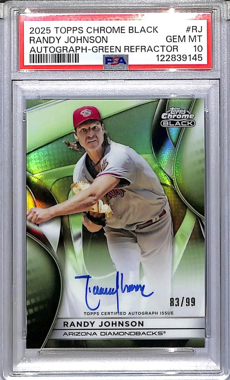 2025 Topps Chrome Black Green #CBA-RJ Randy Johnson PSA 10 GEM MINT Auto 83/99 Arizona Diamondbacks