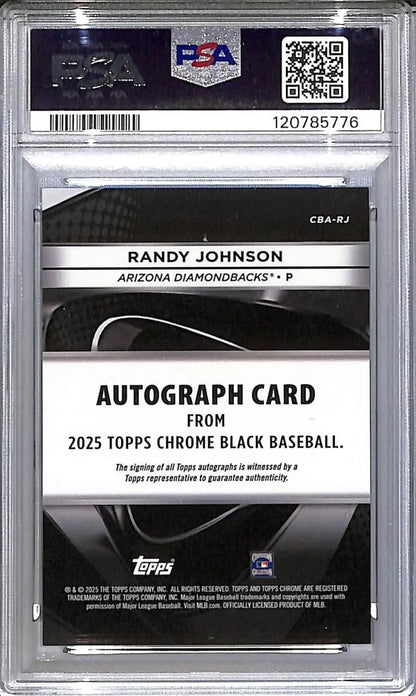 Randy Johnson 2025 Topps Chrome Black Green autographed card PSA 10 GEM MINT