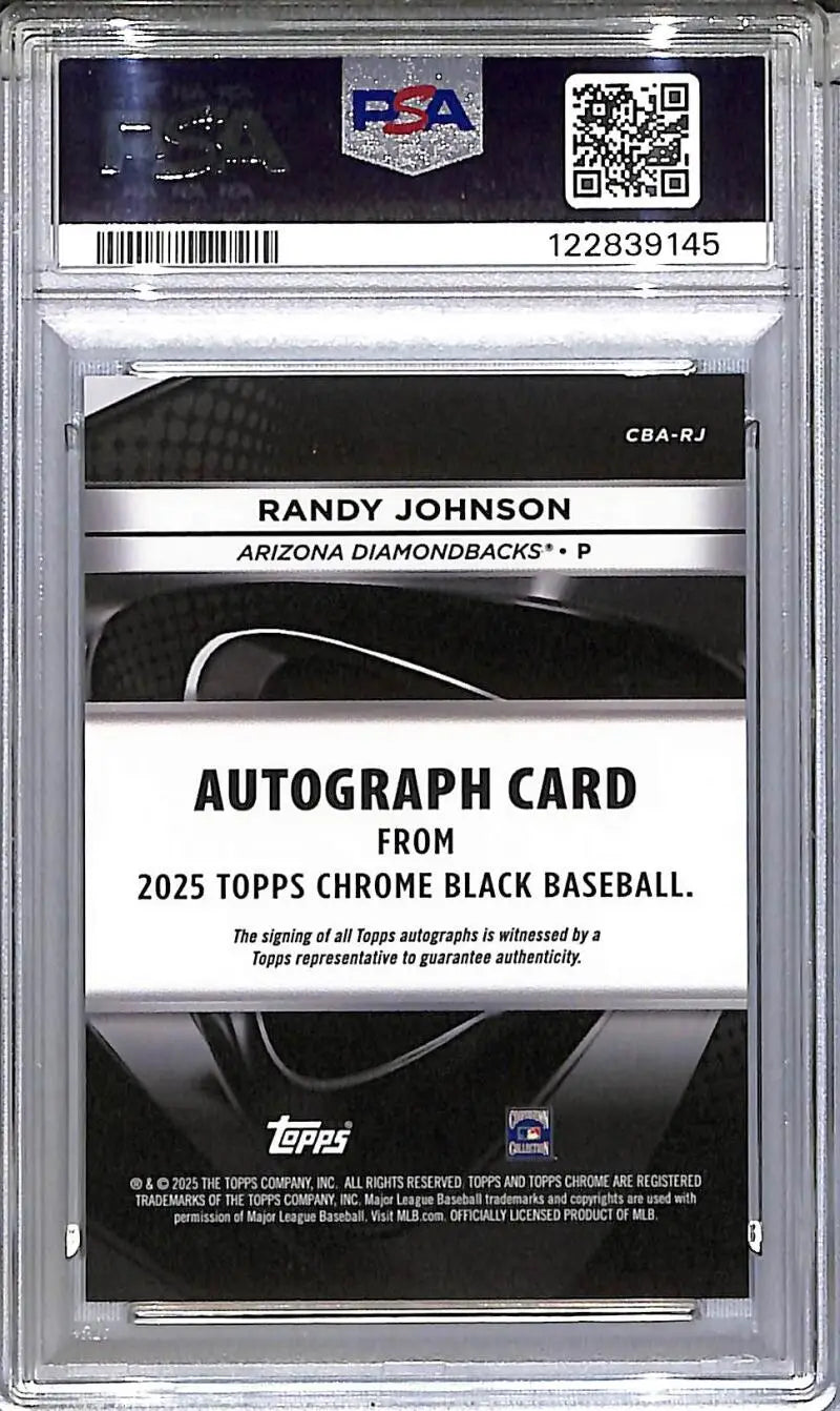 2025 Topps Chrome Black Green #CBA-RJ Randy Johnson PSA 10 GEM MINT Auto 83/99 Arizona Diamondbacks