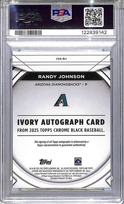 2025 Topps Chrome Black Ivory Orange #IVA-RJ Randy Johnson PSA 10 GEM MINT Auto 11/25 Arizona Diamondbacks