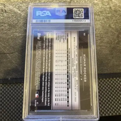 Graded Topps Chrome Black Kumar Rocker baseball card PSA 9 Pop 1