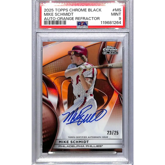 2025 Topps Chrome Black Orange #CBA-MS Mike Schmidt PSA 9 MINT Auto 23/25 Philadelphia Phillies