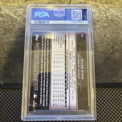 Graded River Ryan Topps Chrome Black baseball card PSA 9 rare chrome black River card