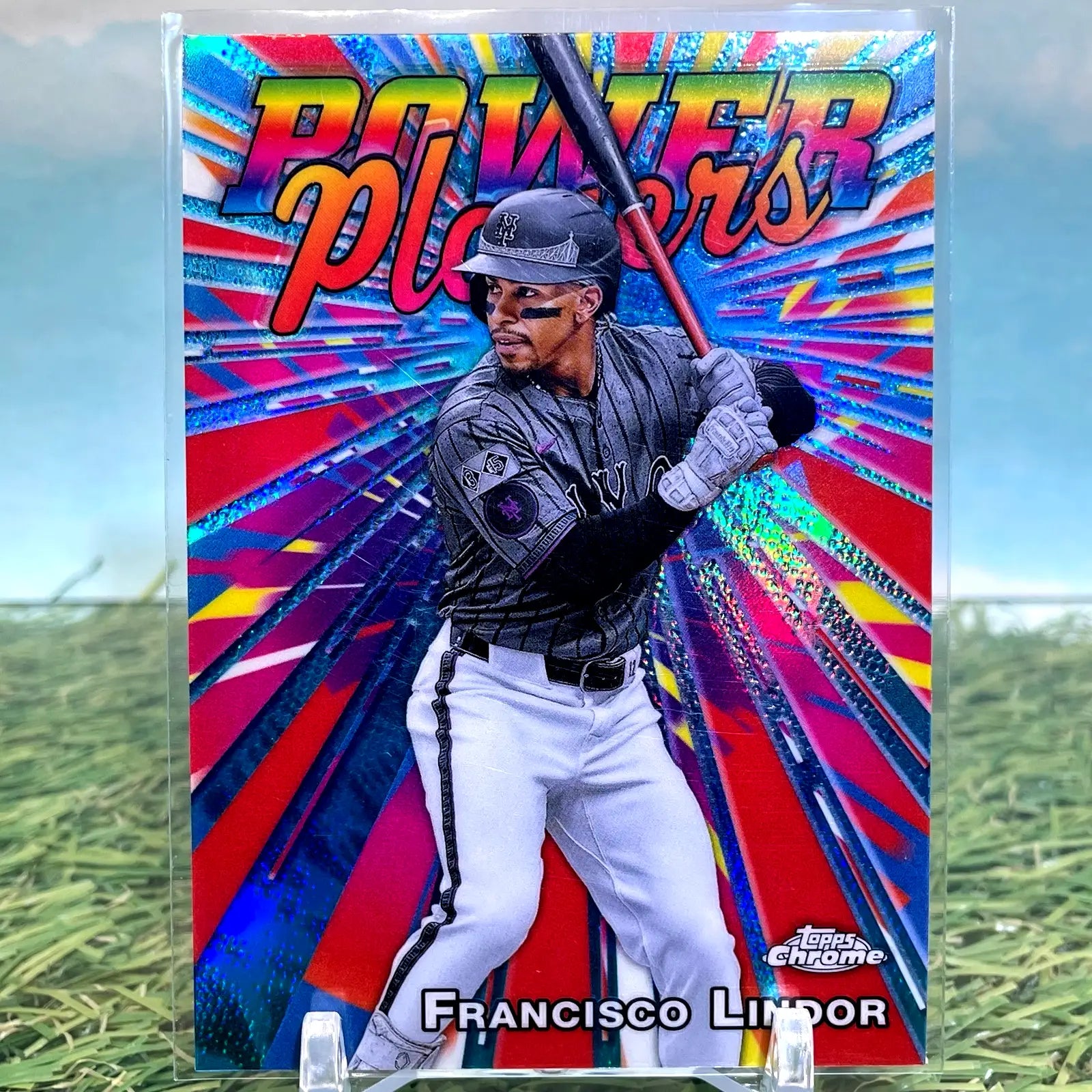 2025 Topps Chrome Francisco Lindor Power Players Insert baseball trading card
