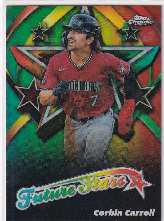 Baseball trading card of Corbin Carroll from Topps Chrome Future Stars series