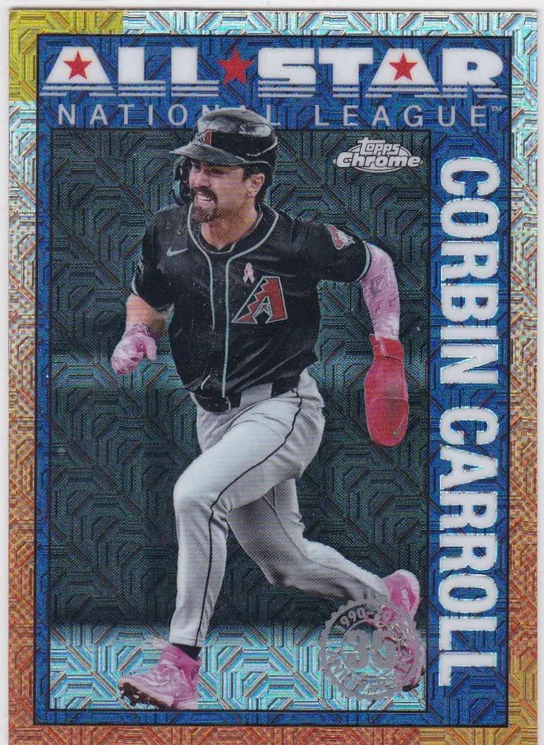 Baseball trading card featuring Corbin Carroll Arizona Diamondbacks from 2025 Topps Chrome Mojo