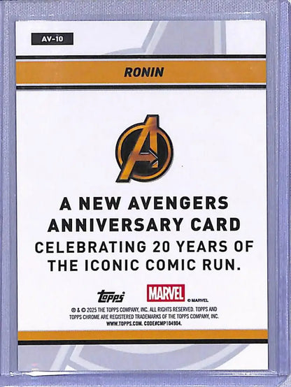 2025 Topps Chrome Avengers Anniversary Ronin trading card, collectible marvel item