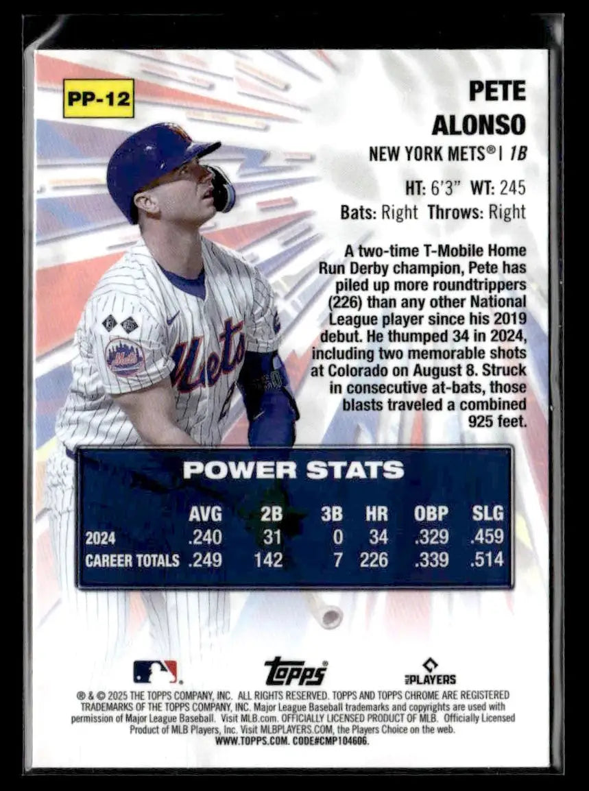 2025 Topps Chrome #PP-12 Pete Alonso Power Players - Trading Card