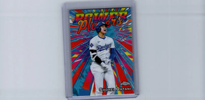 Shohei Ohtani Power Players baseball trading card in protective case from 2025 Topps Chrome