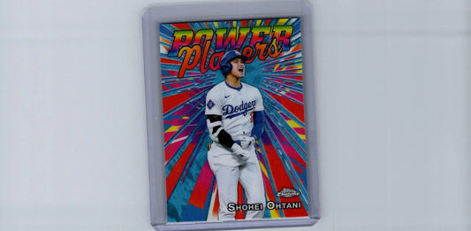 Shohei Ohtani Power Players baseball trading card in protective case from 2025 Topps Chrome