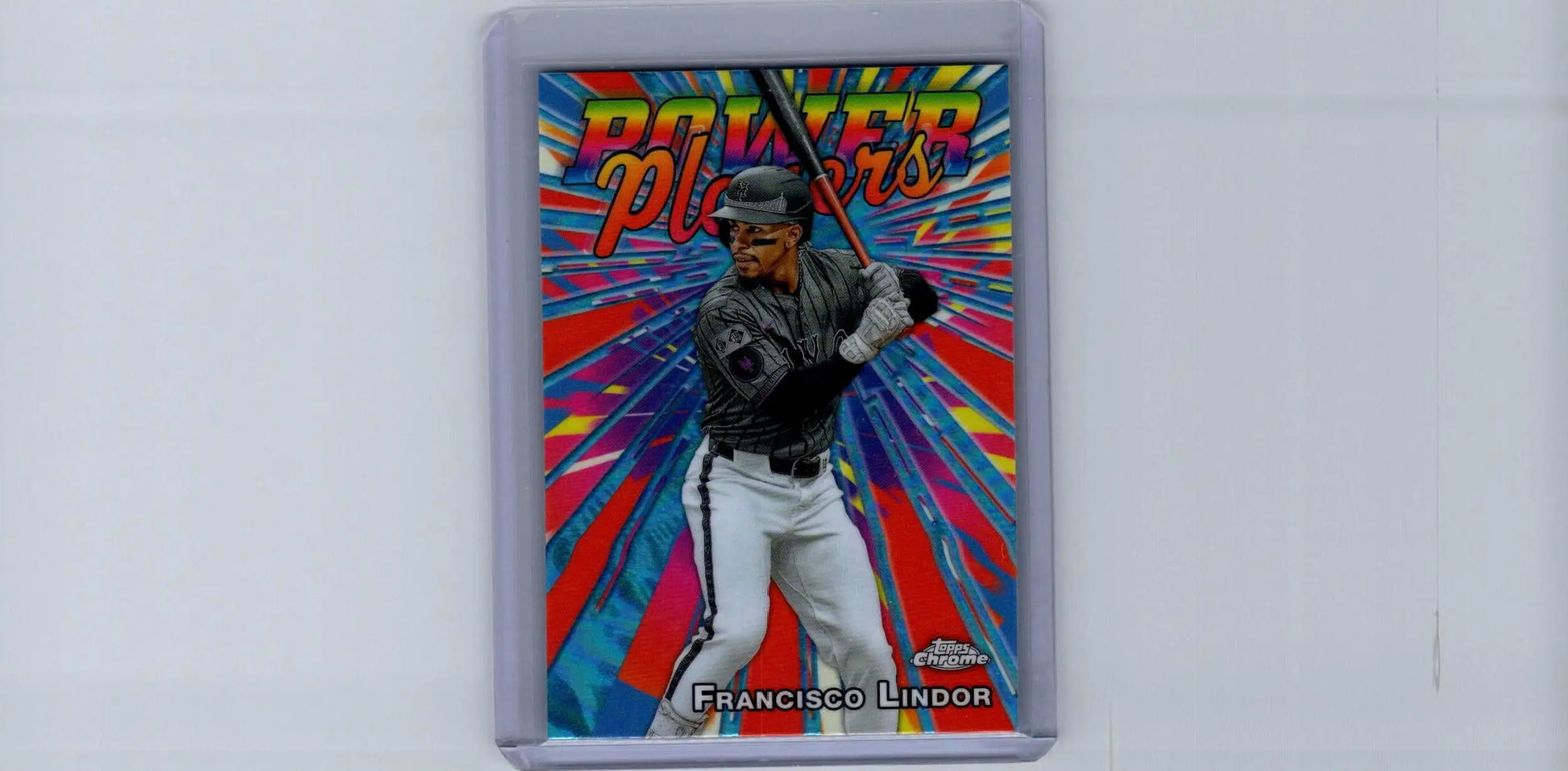 Baseball trading card of Francisco Lindor from 2025 Topps Chrome Lindor Power Players