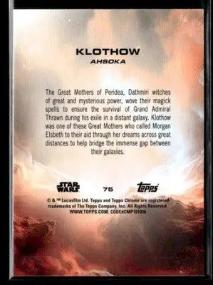 2025 Topps Chrome Sapphire Edition Star Wars #75 Klothow