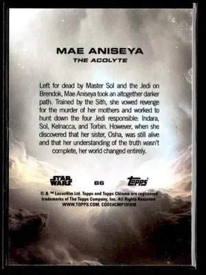 2025 Topps Chrome Sapphire Edition Star Wars #86 Mae Aniseya Debut